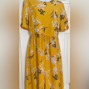 ASOS Yellow Floral Short-Sleeve Jumpsuit